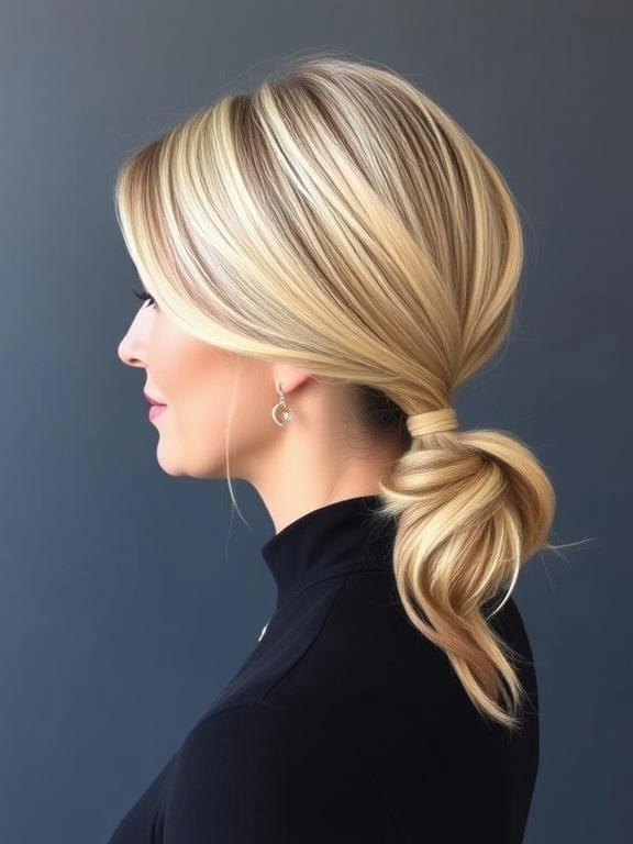25 Chic & Elegant Spring Hairstyles for Women Over 50 15 Classic Low Ponytail