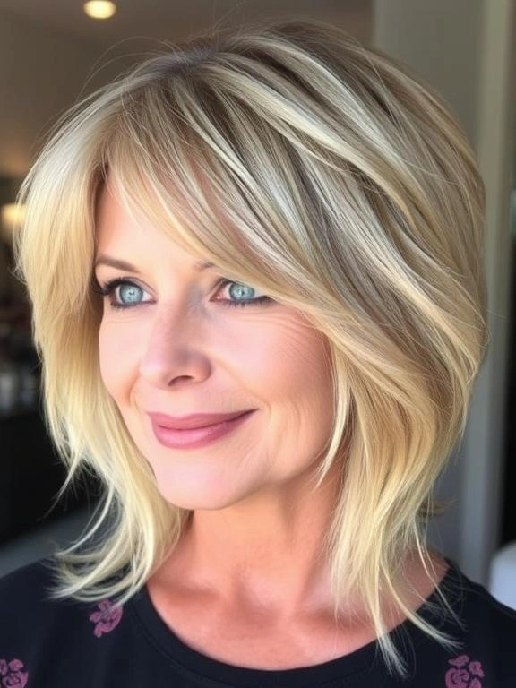 25 Chic & Elegant Spring Hairstyles for Women Over 50 6 Layered Feathered Cut