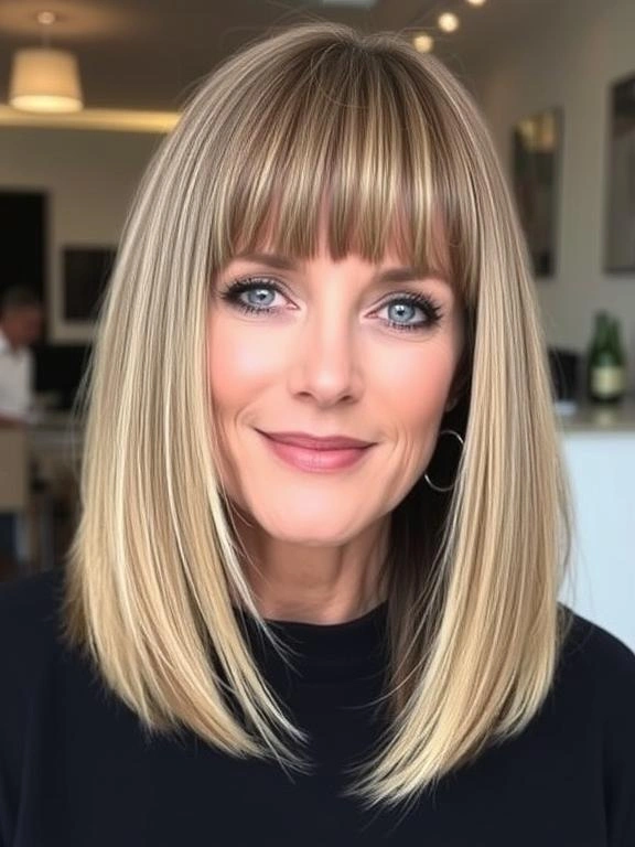 25 Chic & Elegant Spring Hairstyles for Women Over 50 10 Blunt Cut Lob