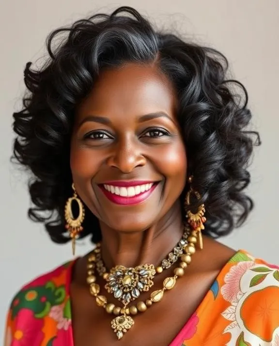 30 Gorgeous Hairstyles for Black Women Over 50: Timeless & Stunning Looks 7 Curly Shoulder-Length Hair