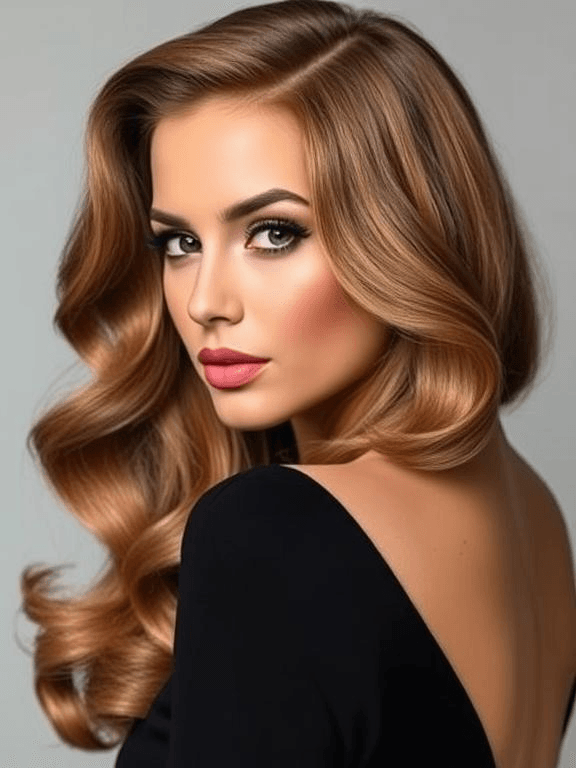 25 Elegant Prom Hairstyles for Medium-Length Hair: Stylish Ideas to Shine on Your Big Night 31 "Classic Hollywood waves with a deep side part, cascading over one shoulder with a glossy finish.