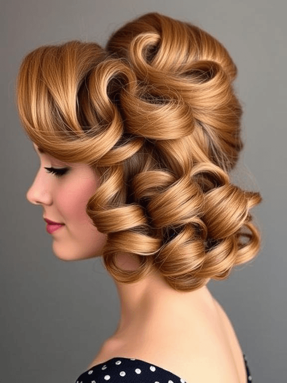 25 Elegant Prom Hairstyles for Medium-Length Hair: Stylish Ideas to Shine on Your Big Night 51 Side-swept pin curls for prom.