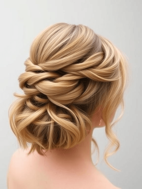 25 Elegant Prom Hairstyles for Medium-Length Hair: Stylish Ideas to Shine on Your Big Night 49 Soft twisted crown with flowing curls for prom.