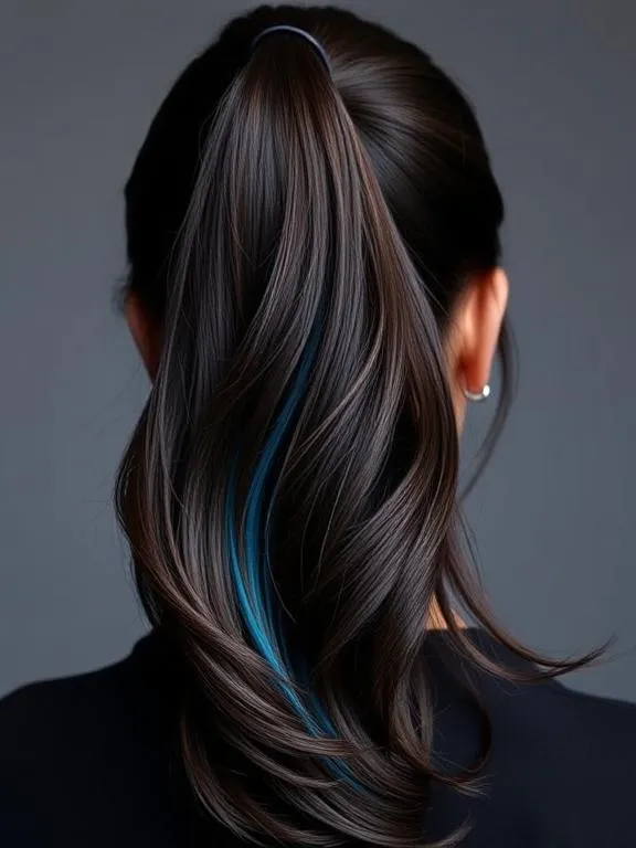 20 Summer Hair Colors for Brunettes: Glow Up with These Gorgeous Shades 16 Dark Brown with Neon Blue Underlights