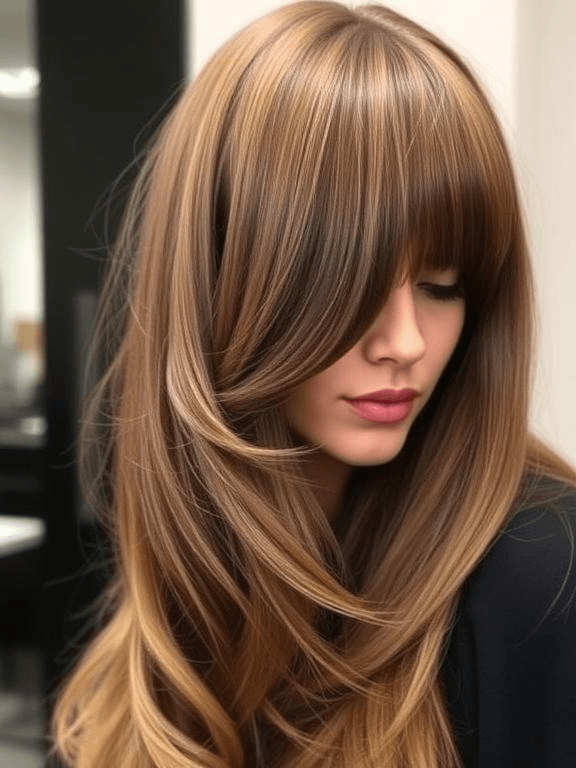 17 Bangs Covering One Eye Hairstyle Ideas: Inspiring Looks to Try Today 17 Side-parted long layers frame the face and cover one eye for an elegant and polished appearance.