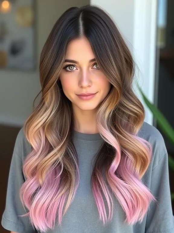 20 Summer Hair Colors for Brunettes: Glow Up with These Gorgeous Shades 17 Brunette with Pastel Pink Tips