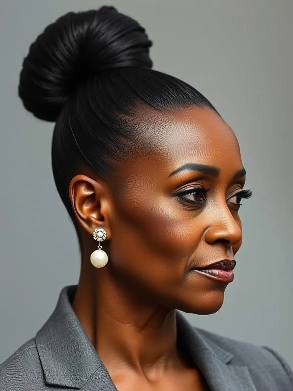 30 Gorgeous Hairstyles for Black Women Over 50: Timeless & Stunning Looks 15 Elegant Ponytail