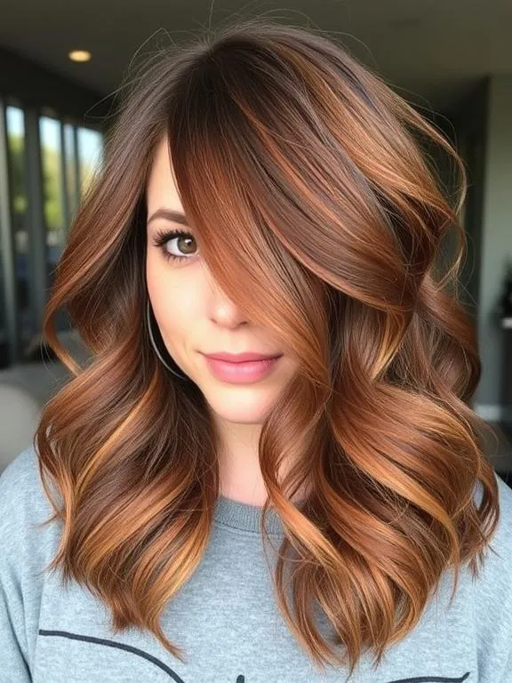20 Summer Hair Colors for Brunettes: Glow Up with These Gorgeous Shades 10 Brown hair with copper balayage.