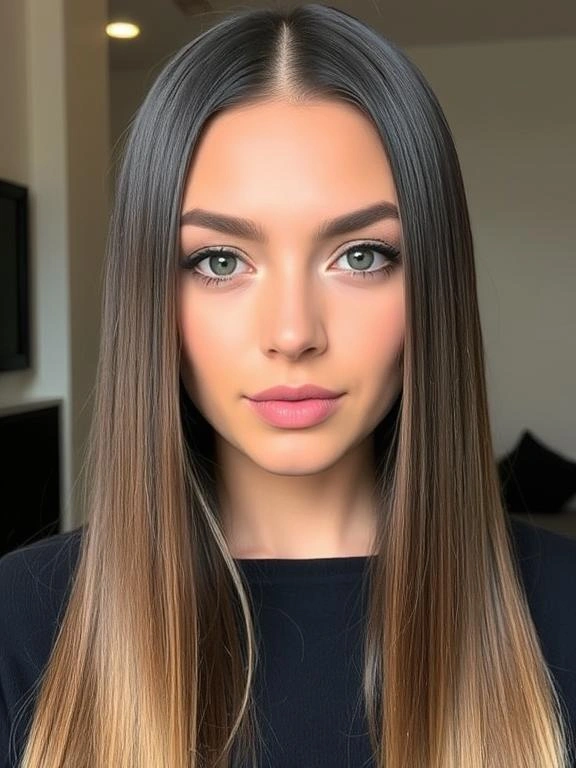25 Gorgeous Spring Hairstyles for Long Hair to Try This Season 12 Sleek Straight Hair with a Middle Part