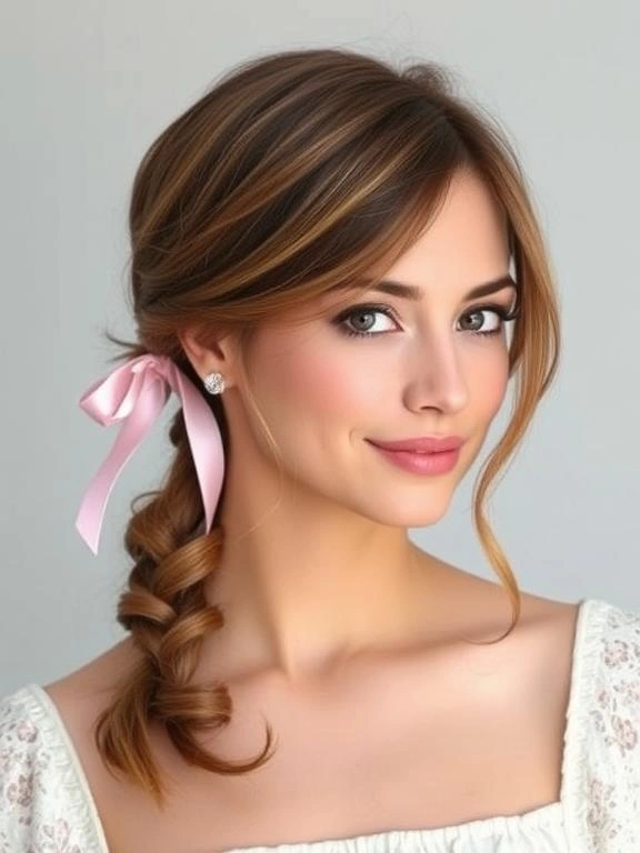 25 Gorgeous Spring Hairstyles for Long Hair to Try This Season 23 Ribbon-Tied Low Ponytail