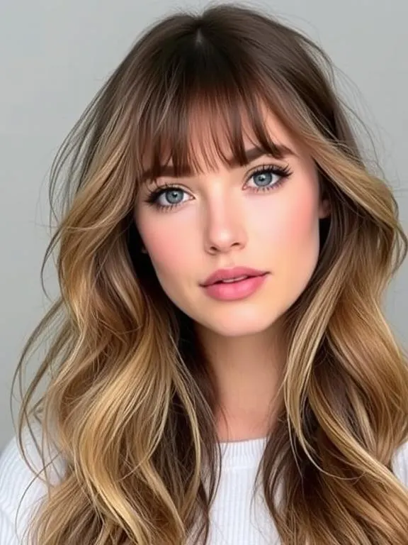 28 Stunning Fine Hair with Bangs Hairstyles: Creative Ideas to Add Volume and Style 2 Long layered hair with wispy bangs.
