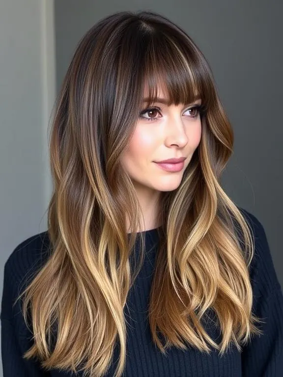 28 Stunning Fine Hair with Bangs Hairstyles: Creative Ideas to Add Volume and Style 17 Layered Long Hair with Side-Swept Bangs