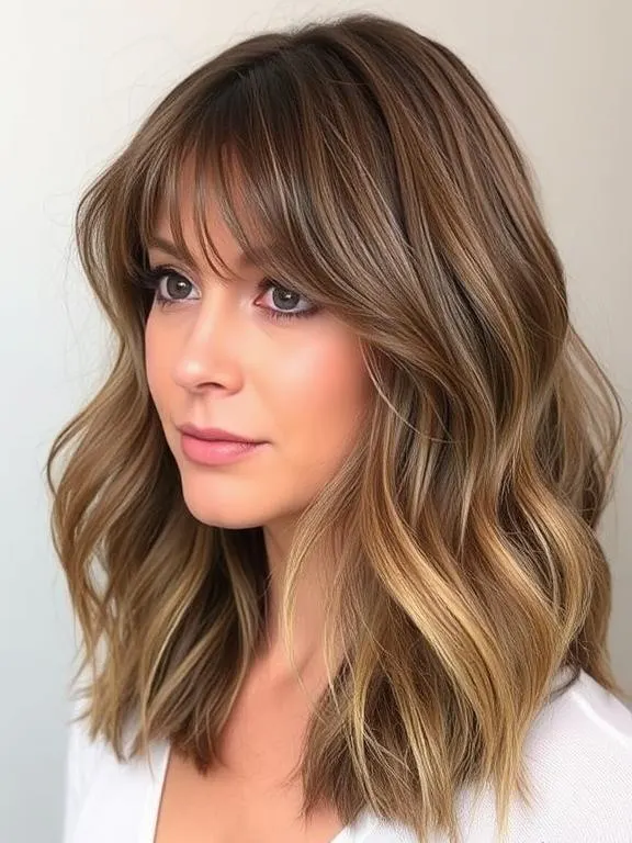 28 Stunning Fine Hair with Bangs Hairstyles: Creative Ideas to Add Volume and Style 3 Wispy Curtain Bangs with Shoulder-Length Hair