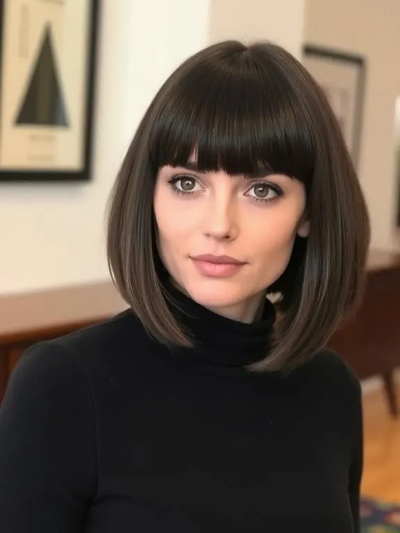 28 Stunning Fine Hair with Bangs Hairstyles: Creative Ideas to Add Volume and Style 28 French-Inspired Bob with Blunt Bangs
