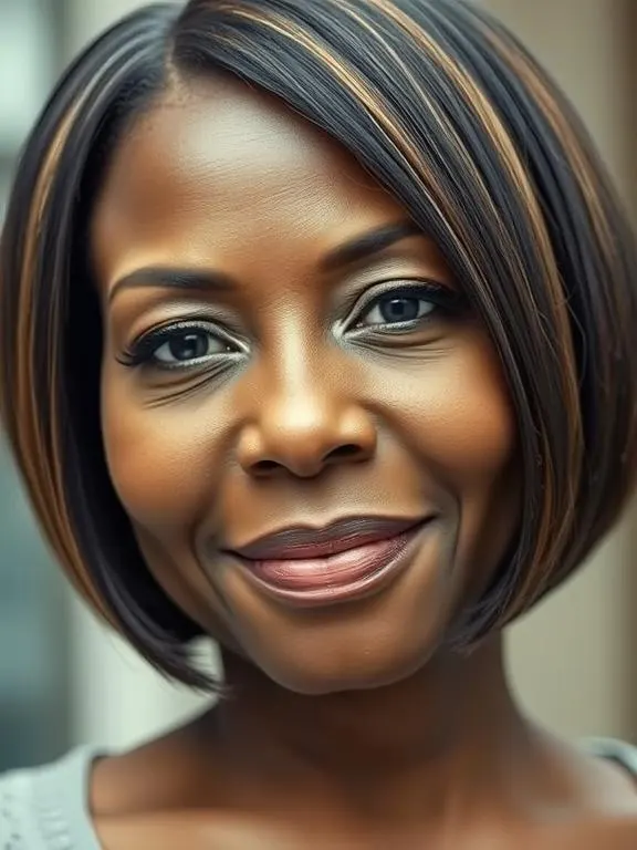 23 Stunning Bob Hairstyles for Older Black Women: From Classic to Modern, Textured to Elegant 1 Traditional Chin-Length Bob