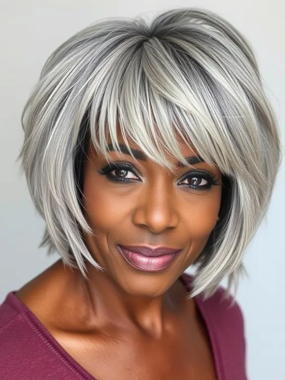 23 Stunning Bob Hairstyles for Older Black Women: From Classic to Modern, Textured to Elegant 13 Choppy Bob with Bangs