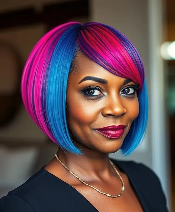 23 Stunning Bob Hairstyles for Older Black Women: From Classic to Modern, Textured to Elegant 14 Bold Colored Bob
