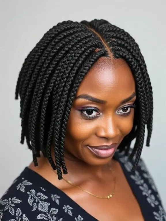 23 Stunning Bob Hairstyles for Older Black Women: From Classic to Modern, Textured to Elegant 16 Braided Bob