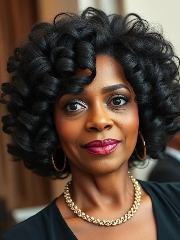 23 Stunning Bob Hairstyles for Older Black Women: From Classic to Modern, Textured to Elegant 23 Voluminous Bob with Curls
