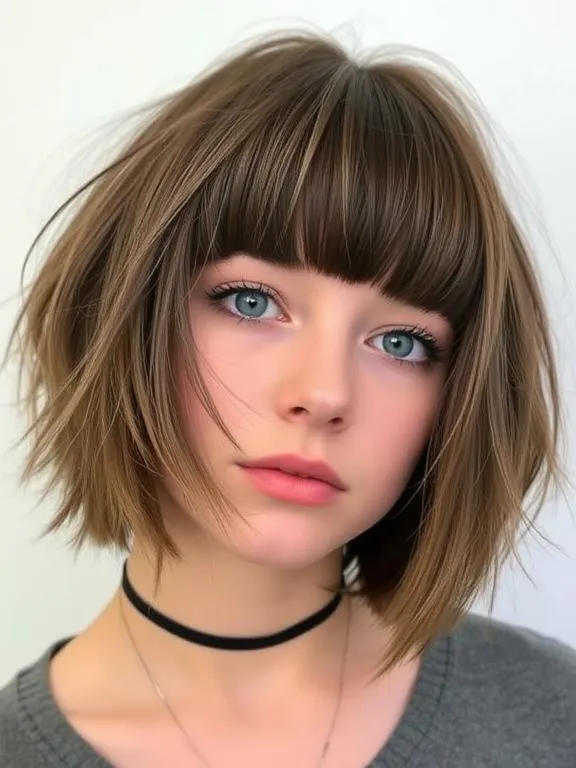 26 Stunning Choppy Bob Hairstyles for Fine Hair: Boost Volume & Texture Instantly 23 Choppy Bob with Baby Bangs