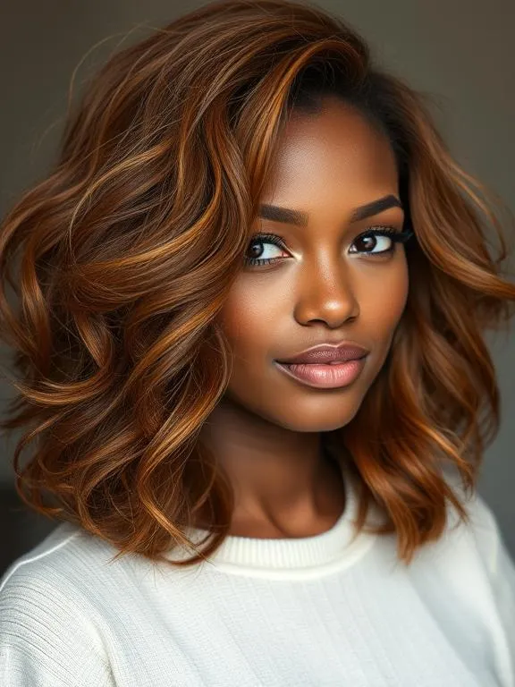 33 Gorgeous Hair Color Ideas for Brown Skin: Stunning Shades to Try Now 7 Woman with cinnamon brown hair, warm and spicy tones.