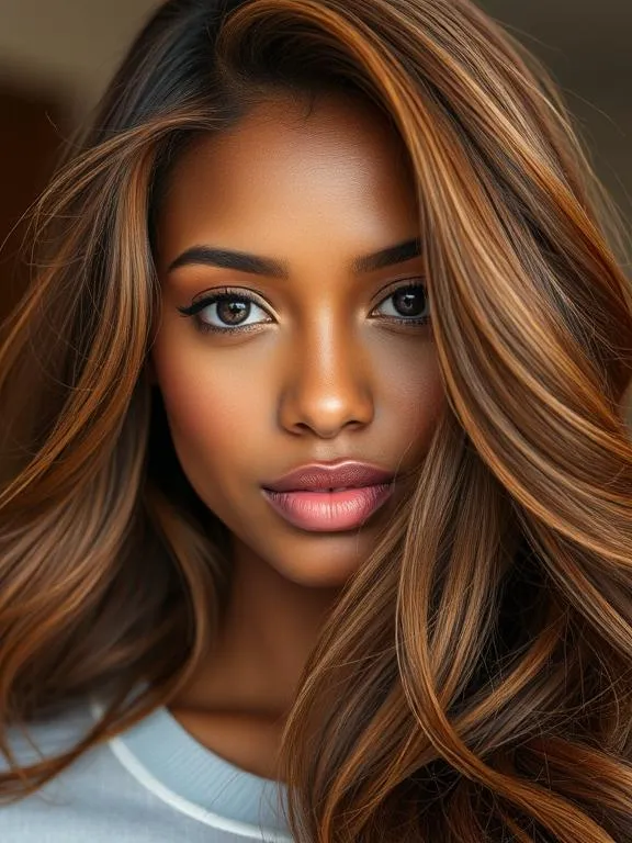 33 Gorgeous Hair Color Ideas for Brown Skin: Stunning Shades to Try Now 10 Light Chestnut Brown
