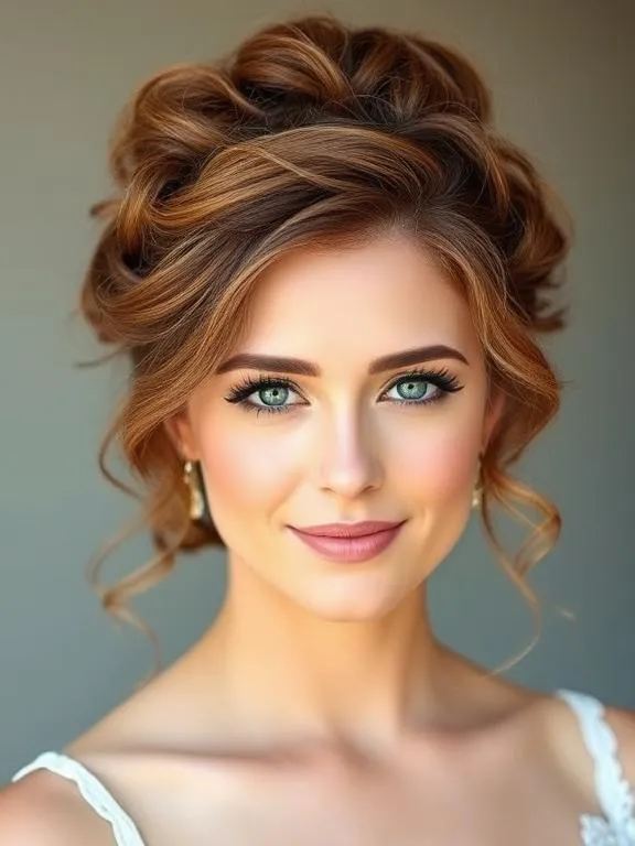 27 Breathtaking Summer Wedding Hairstyles: Find Your Perfect Bridal Look 7 romantic messy bun with loose curls framing the face.