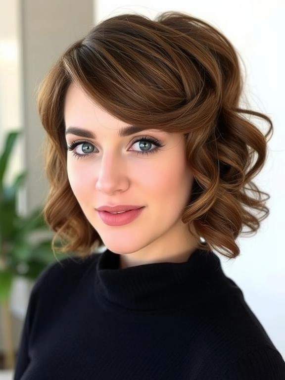 27 Summer Hairstyles for Short Hair: Effortless and Stylish Looks for Warm Days 11 Side-swept bangs with Soft Curls
