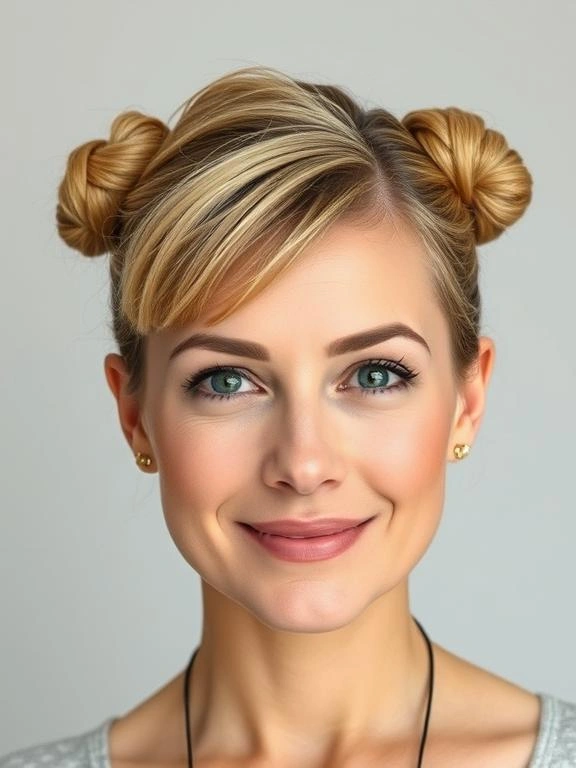 27 Summer Hairstyles for Short Hair: Effortless and Stylish Looks for Warm Days 12 Space Buns for Short Hair