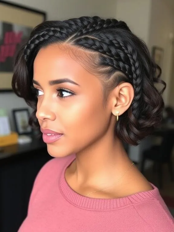 27 Summer Hairstyles for Short Hair: Effortless and Stylish Looks for Warm Days 17 Micro Braids with a Side Part