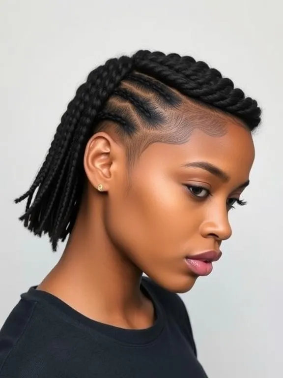 27 Summer Hairstyles for Short Hair: Effortless and Stylish Looks for Warm Days 19 Short Hair with Side Cornrows
