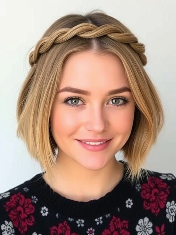 27 Summer Hairstyles for Short Hair: Effortless and Stylish Looks for Warm Days 10 Braided Crown for Short Hair
