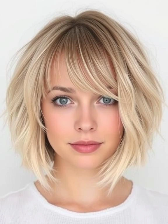 31 Chic Bob Hairstyles with Bangs Fresh Ideas for a Modern and Flattering Look 12 Feathered Bob with Bangs