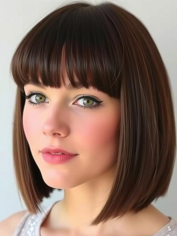 31 Chic Bob Hairstyles with Bangs Fresh Ideas for a Modern and Flattering Look 15 Chin-Length Bob with Fringe Bangs