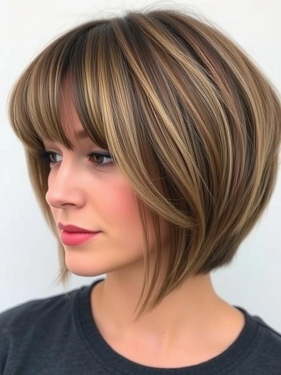 31 Chic Bob Hairstyles with Bangs Fresh Ideas for a Modern and Flattering Look 17 Stacked Bob with Bangs