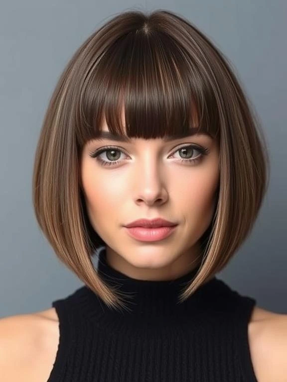 31 Chic Bob Hairstyles with Bangs Fresh Ideas for a Modern and Flattering Look 18 A-Line Bob with Bangs