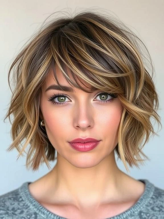 31 Chic Bob Hairstyles with Bangs Fresh Ideas for a Modern and Flattering Look 2 Textured Bob with Wispy Bangs