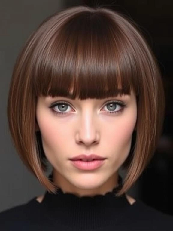 31 Chic Bob Hairstyles with Bangs Fresh Ideas for a Modern and Flattering Look 27 Bob with Blunt Cut Bangs