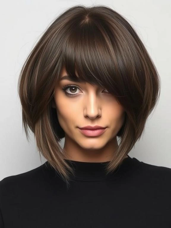 31 Chic Bob Hairstyles with Bangs Fresh Ideas for a Modern and Flattering Look 31 Bob with Deep Side Part and Bangs