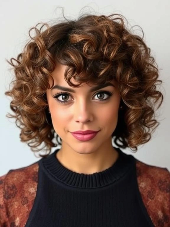 31 Chic Bob Hairstyles with Bangs Fresh Ideas for a Modern and Flattering Look 7 Curly Bob with Bangs