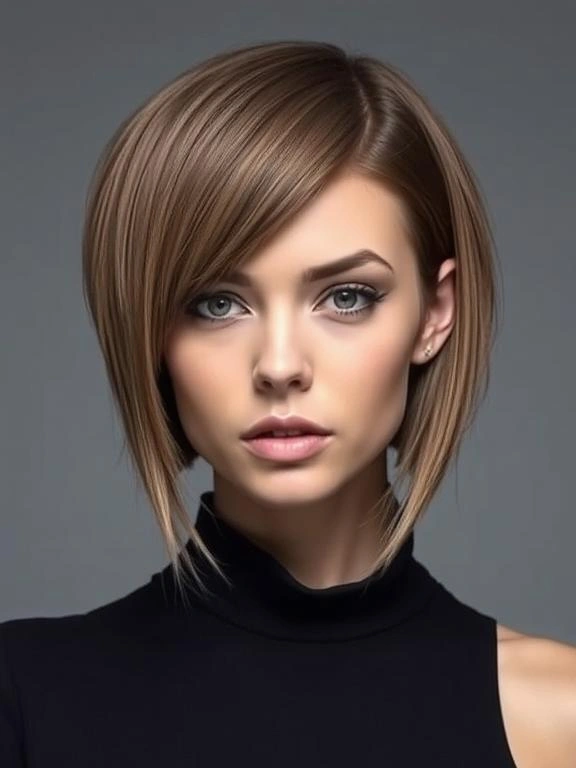 31 Chic Bob Hairstyles with Bangs Fresh Ideas for a Modern and Flattering Look 8 Asymmetrical Bob with Bangs