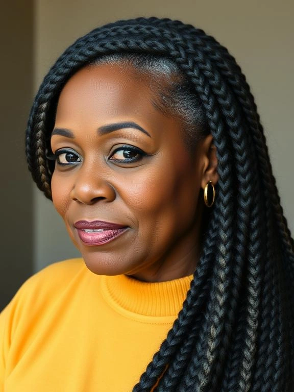 Braids for Black Women Over 50: 26 Gorgeous and Ageless Hairstyles to Try 11 Lemonade Braids