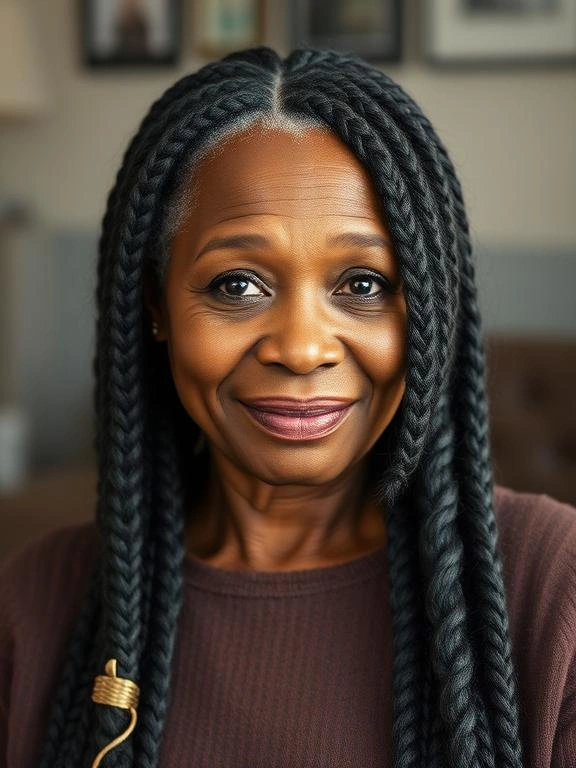 Braids for Black Women Over 50: 26 Gorgeous and Ageless Hairstyles to Try 18 Side-Swept Braids