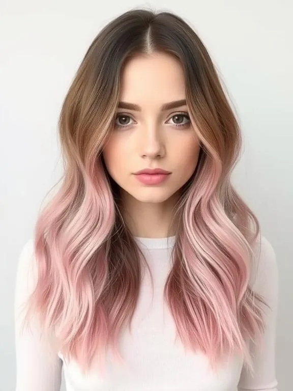 26 Stunning Pink Highlights for Brown Hair: Fun and Flirty Hairstyles 3 Baby Pink Ombré