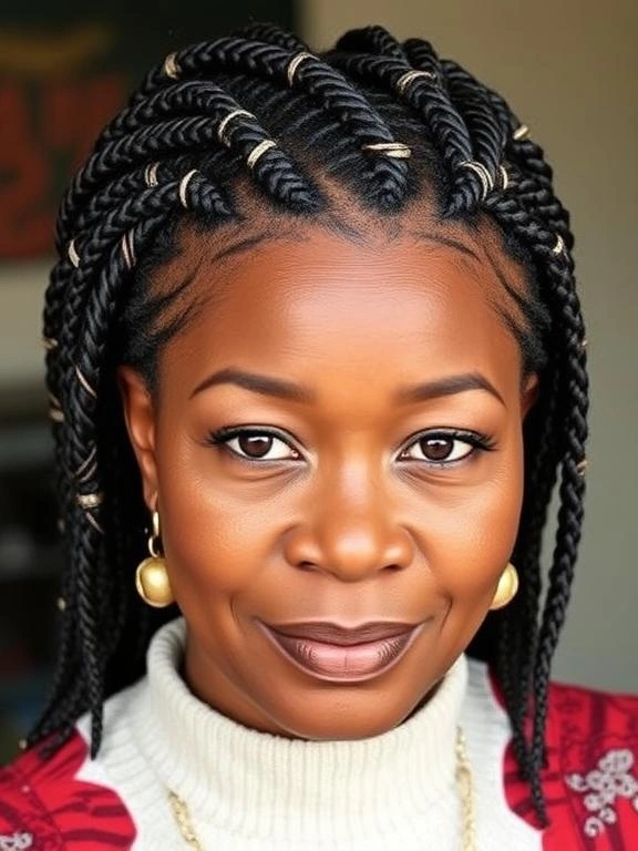 Braids for Black Women Over 50: 26 Gorgeous and Ageless Hairstyles to Try 25 Zig-Zag Cornrows