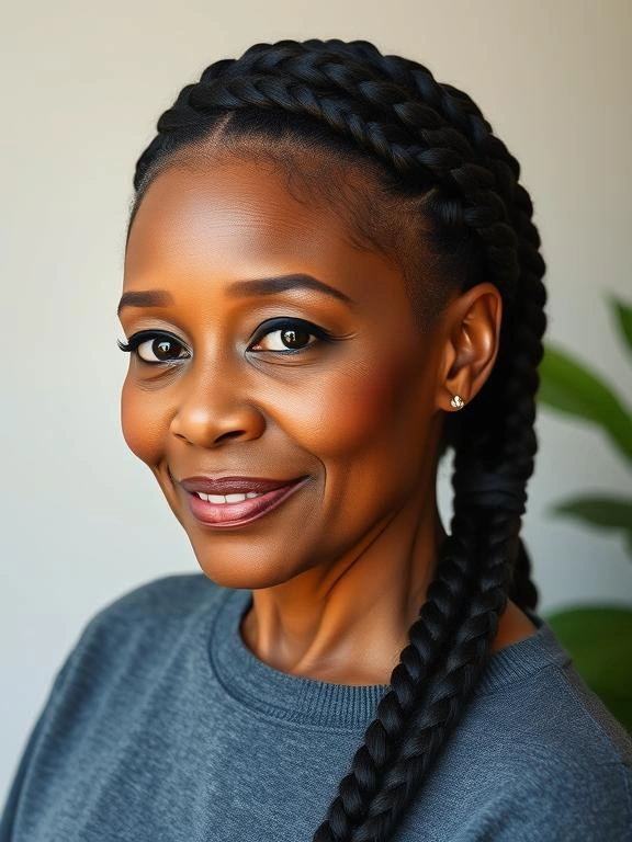 Braids for Black Women Over 50: 26 Gorgeous and Ageless Hairstyles to Try 26 Criss-Cross Braids