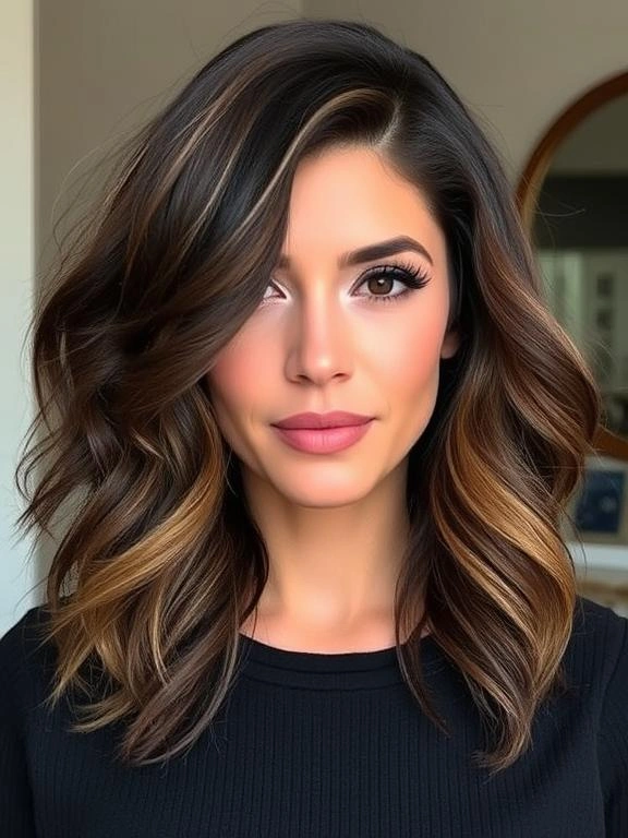 36 Flattering Lob Hairstyles for Fine Hair to Add Style and Volume 14 Wavy Lob with Deep Side Part