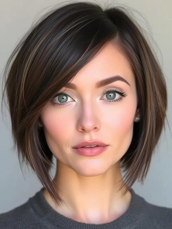 30 Gorgeous Bob Hairstyles for Fine Hair: Modern and Flattering Ideas for More Fullness 16 Angled Bob for a Slimming Effect