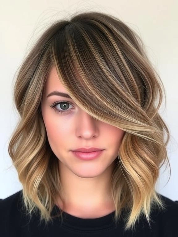 36 Flattering Lob Hairstyles for Fine Hair to Add Style and Volume 3 Wavy Lob with Balayage Highlights