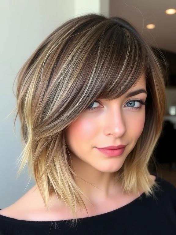 36 Flattering Lob Hairstyles for Fine Hair to Add Style and Volume 31 Lob with Side-Swept Bangs